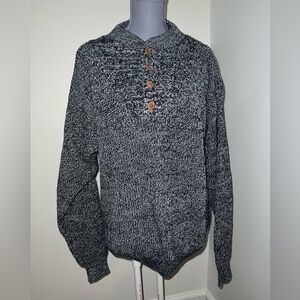 Men's Gray Sweater with Button Detail